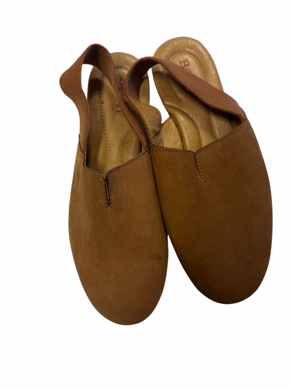 Born Tan Leather Slingback Flats for Women